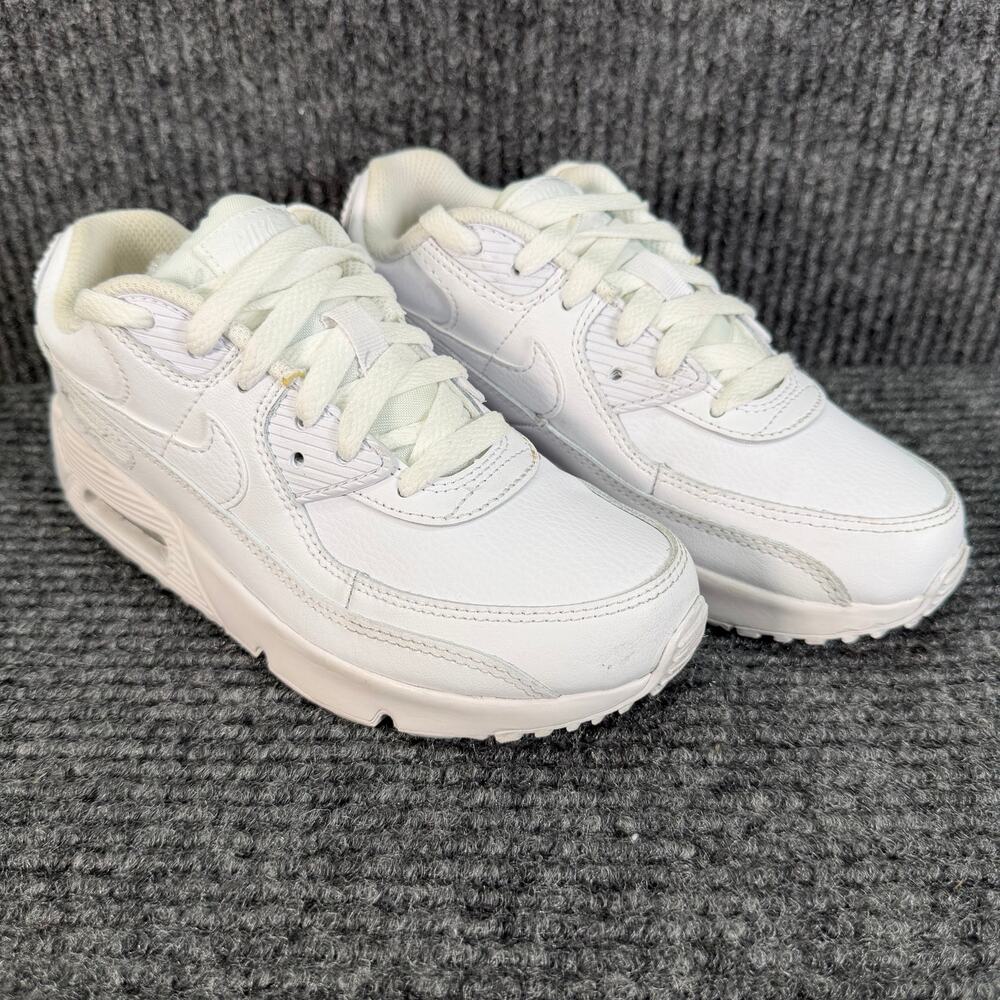 Nike Air Max 90 LTR White Sneakers Kids Youth Size 2Y CD6867-100 Triple White